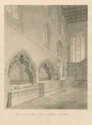 Église de Tamworth - Monuments : dessin sépia