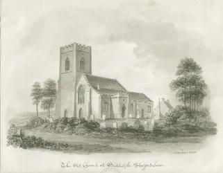 La Vieille Église à Biddulph, Staffordshire, 1844