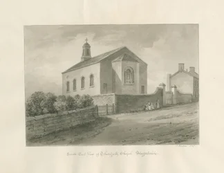 Chapelle de Thursfield : dessin au lavis sépia