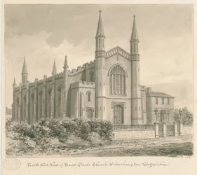 Wolverhampton - Église Saint-Paul : dessin sépia