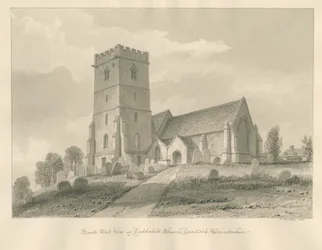 Worcestershire - Droitwich - Église de Dodderhill : dessin sépia