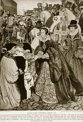 La reine Marie entrant à Londres, 1553, illustration de 
