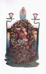 Le jardin près du pont, illustration de The Garden of Kama (et autres poèmes de l