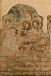 Étude des peintures murales à la salle capitulaire