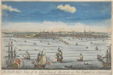Vue sud-est de la grande ville de Boston en Nouvelle-Angleterre