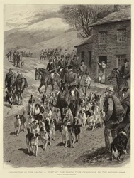 Chasse au renard dans le Nord, une rencontre des North Tyne Foxhounds dans les Border Hills