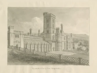 Ilam Hall : dessin sépia