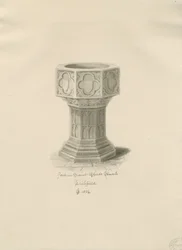 Lichfield - Fonts baptismaux dans l