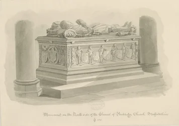 Église de Penkridge - Tombe de [Sir Edward Littleton] : dessin sépia