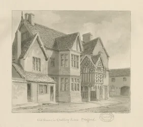 Stafford - Vieilles maisons dans Crabbery Lane (1841)