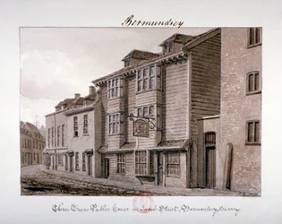 Vue de la taverne des Trois Tonneaux sur Jacob Street, Bermondsey, Londres, 1828