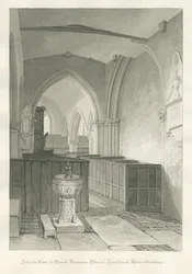 Worcestershire - Droitwich - Église Saint-André : dessin sépia, 1833