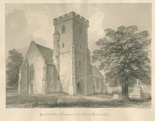 Worcestershire - Église de Hampton Lovett : dessin sépia, 1833