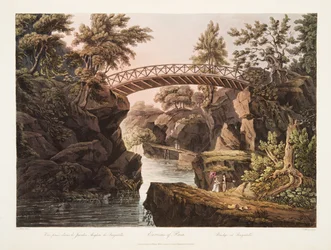 Environs de Paris, Pont de Bagatelle, illustration de Versailles, Paris et Saint Denis, pub. 1809