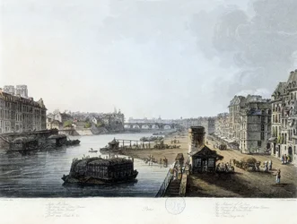 Paris, le pont Notre-Dame - dessin de J.C. Mats, v.1810