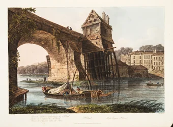 Saint-Cloud, Machine hydraulique, illustration de Versailles, Paris et Saint Denis, pub. 1809
