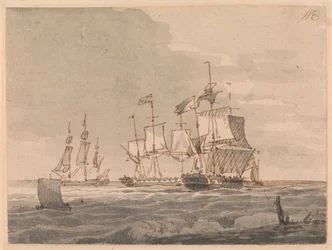 Navires de guerre au large de la côte