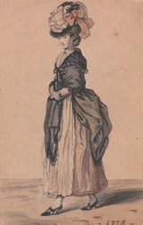 Une dame élégante avec châle noir et chaussures noires