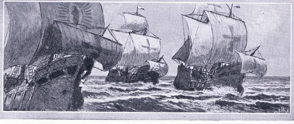 Le dernier voyage de Henry Hudson-1610. Abandonné par un équipage mutiné, Newnes Pictorial Knowledge publiée par Newnes, vers les années 1950