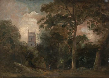 Une église dans les arbres, ca. 1800