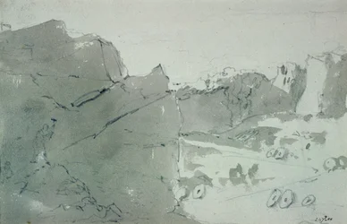 Une carrière pour meules dans le Derbyshire, 1801