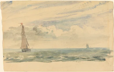 Paysage marin avec deux voiliers