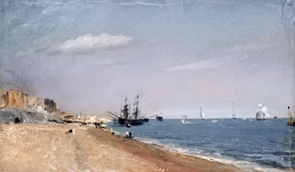 La plage de Brighton avec des charbonniers, 1824