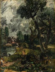 Moulin de Flatford depuis le pont, c.1814-17