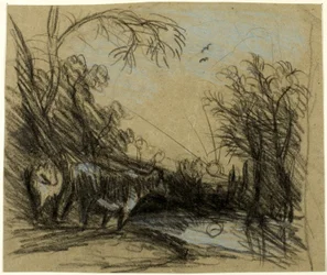 Paysage avec vaches
