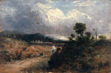 Scène de route (huile sur toile)