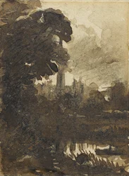 Cathédrale de Salisbury depuis le nord-ouest, vers 1830-39