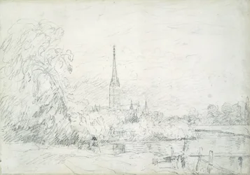 Cathédrale de Salisbury depuis le nord-ouest, 1829