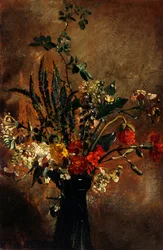 Étude de fleurs dans un verre à jacinthe