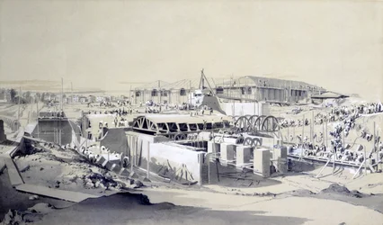 Construction de la maison de la machine stationnaire, Camden Town, 26 avril 1837