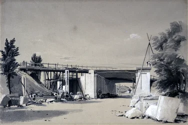 Pont de Denbigh Hall depuis la route, 25 juin 1837