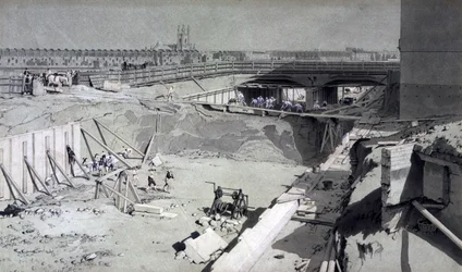 Pont de Hampstead Road, du côté de Camden, 16 août 1836