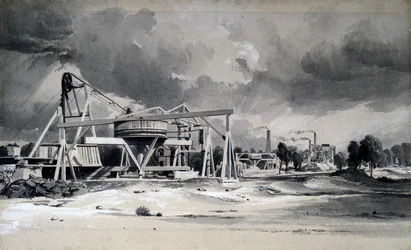 Équipement et pompes au tunnel de Kilsby, Northamptonshire, 16 juillet 1837
