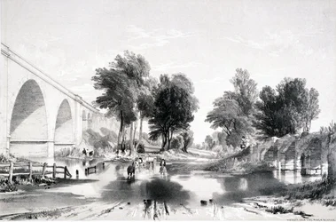 Viaduc sur la rivière Blythe, chemin de fer de Londres et Birmingham, 1839