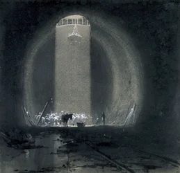Puits de travail, tunnel de Kilsby, Northamptonshire, 8 juillet 1837