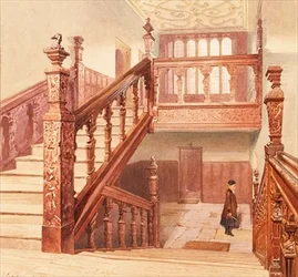 Charterhouse : le Grand Escalier, mai 1885