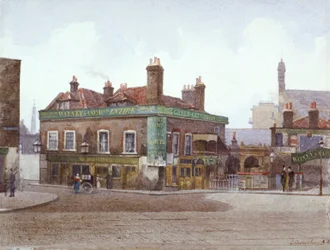 Green Gate Tavern à la jonction de City Road et Bath Street, Londres, vers 1880