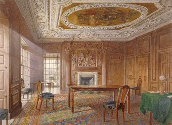 Vue intérieure de la salle de chêne, New River Head, Finsbury, Londres