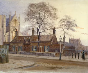 Vue des hospices de Butler, Caxton Street, Westminster, Londres, 1879