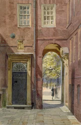 Vue de Elm Court, Inner Temple vers Middle Temple, Londres, vers 1880