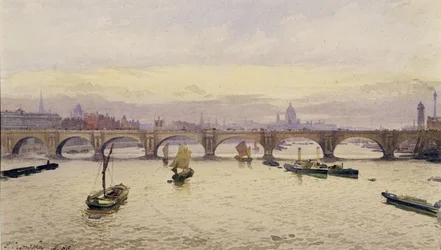Vue du pont de Waterloo depuis le pont de Hungerford, 1888