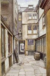 Vue de la cour menant au Adelphi Club, Westminster, Londres