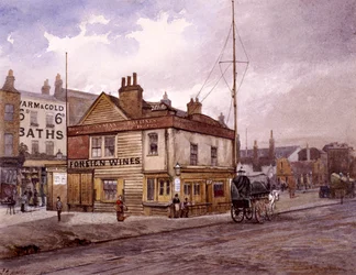 Vine Tavern, Mile End Road, Stepney, Londres, vers 1883