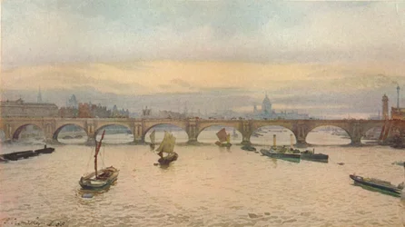 Pont de Waterloo depuis le pont ferroviaire de Charing Cross, 1888, 1926