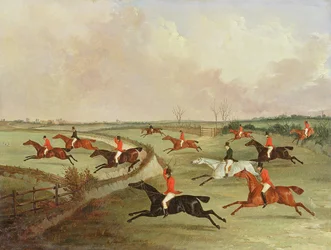 La chasse de Quorn à pleine course : chevaux de relève, d