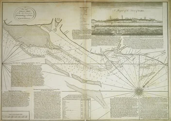 Nouvelle et correcte carte de la côte maritime, des lumières d